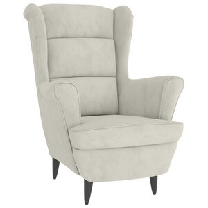 vidaXL Armchair Cream White Velvet