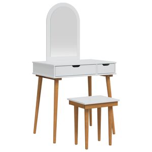 vidaXL Dressing Table Set FAUSKE 3 pcs White 76 x 50 x 143 cm