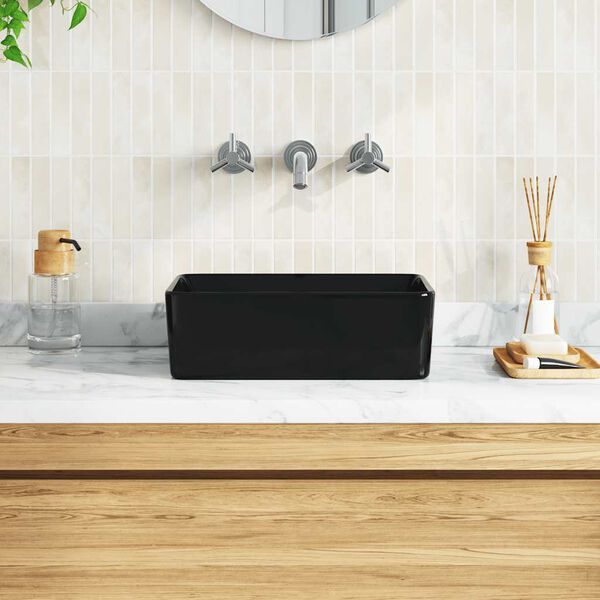 vidaXL Wash Basin 40x30x13 cm Ceramic Black