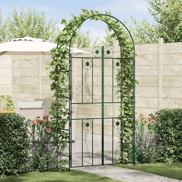 vidaXL Garden Arch Plain Green 115 x 37 x 226 cm