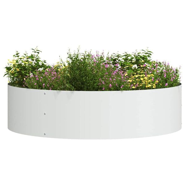 vidaXL Planter Ring White 80 x 80 x 20 cm Cold-rolled Steel
