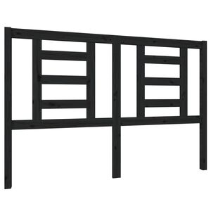 vidaXL Bed Headboard Black 146x4x100 cm Solid Wood Pine