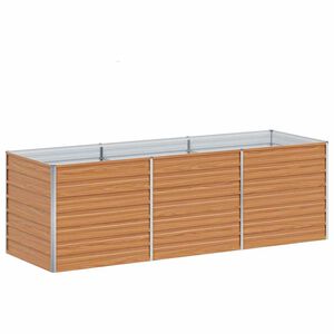 vidaXL Garden Raised Bed 240x80x77 cm Galvanized Steel Silver