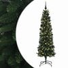 vidaXL Artificial Slim Christmas Tree with Bauble 210 cm 300 LEDs