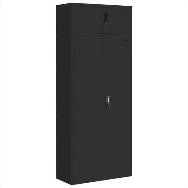 vidaXL File Cabinet Black 90x40x220 cm Steel