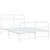 vidaXL Metal Bed Frame without Mattress with Footboard White 137x190cm