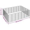 vidaXL 24-Panel Dog Playpen Black 50x100 cm Powder-coated Steel