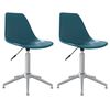 vidaXL Swivel Dining Chairs 2 pcs Turquoise PP