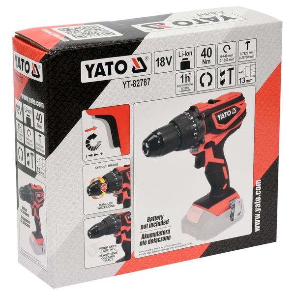 YATO Impact Drill Driver without Battery 18V 40Nm