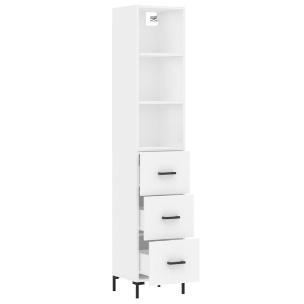 vidaXL Highboard White 34.5x34x180 cm Engineered Wood