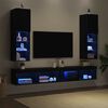 vidaXL TV Cabinet Set Wall-mounted 2 pcs Black Oak 30.5 x 30 x 102 cm