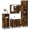 vidaXL 4&nbsp;Piece Bathroom Furniture Set&nbsp;Smoked Oak Engineered Wood