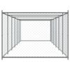 vidaXL Dog Cage with Door Grey 12x2x1.5 m Galvanised Steel