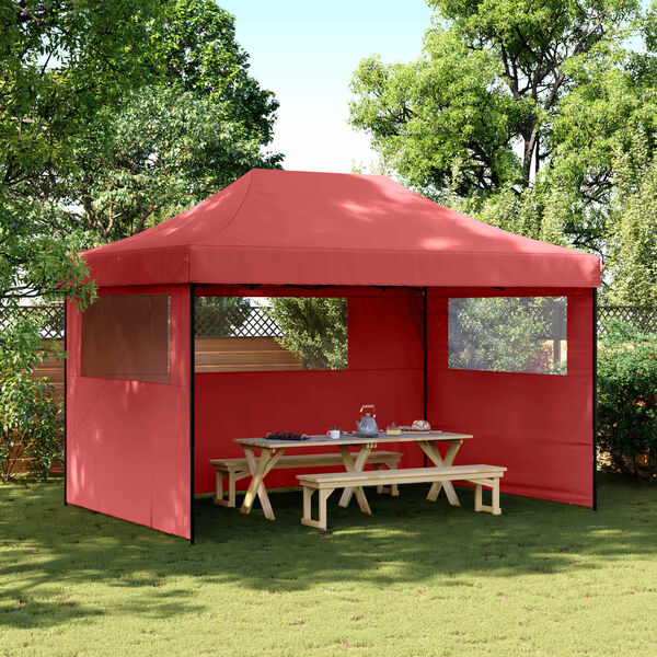vidaXL Party Tent Folding Burgundy 279 x 410 x 315 cm Oxford Fabric