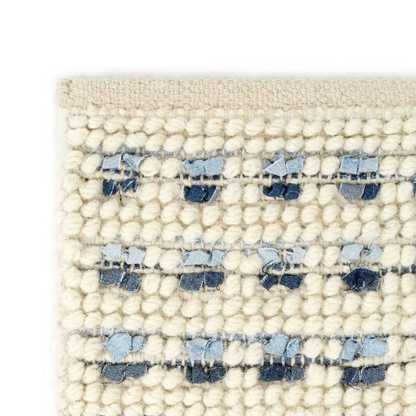 vidaXL Rug Denim Wool 160x230 cm Blue/White