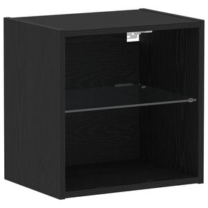vidaXL Floating Shelf with LED Light Black 40 x 28.5 x 40 cm