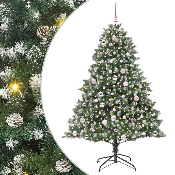 vidaXL Artificial Christmas Tree with 300 LEDs with Stand Green 180 cm