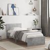 vidaXL Bed Frame without Mattress with LED Lights Concrete Grey 90x190 cm Single