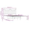 vidaXL Metal Bed Frame without Mattress with Headboard Black 140x200cm