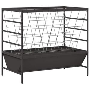 vidaXL Livestock Feeder Black 100 x 60 x 90 cm 15 kg Cold-Rolled Steel