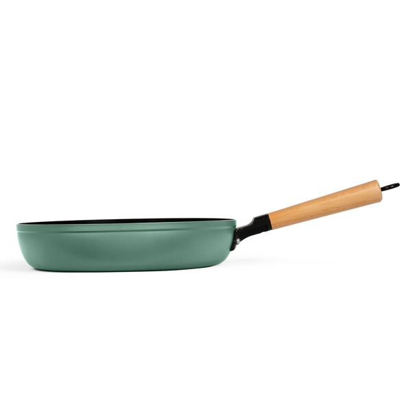 Livoo 2-Piece Frypan Set with Wooden Handles Green
