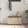 vidaXL Hall Bench with Cushion with Storage Sonoma Oak 80 x 46 x 46 cm