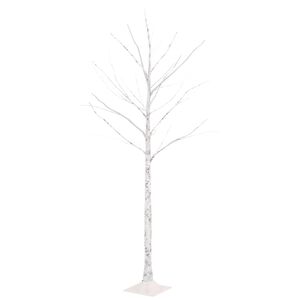 vidaXL Artificial Christmas Tree Warm White 72 LEDs 150 cm White Birch