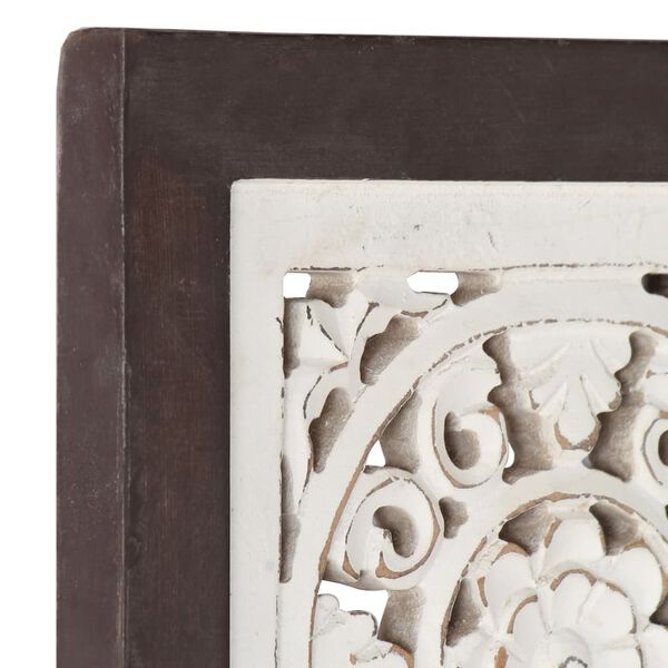 vidaXL Hand-Carved Wall Panel MDF 60x60x1.5 cm Brown and White