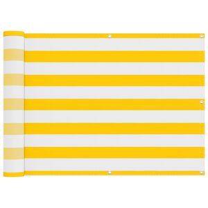 vidaXL Balcony Screen Yellow and White 75 x 200 cm