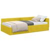 vidaXL Corner Bed Frame with Headboard Yellow 90 cm x 200 cm Velvet