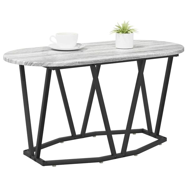 vidaXL Coffee Table Grey 80 x 40 x 40.5 cm Engineered Wood and Metal