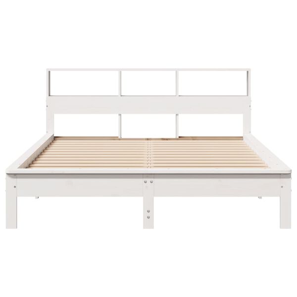 vidaXL Bed Frame without Mattress White 150x200 cm King Size Solid Wood Pine