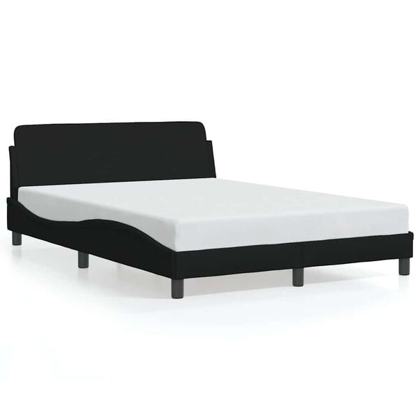 vidaXL Bed Frame "Dover" Black 135x190 cm Double Fabric