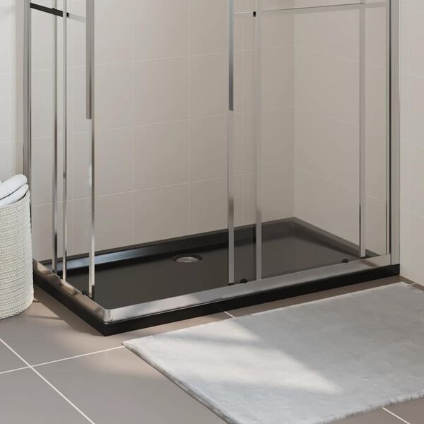 vidaXL Rectangular ABS Shower Base Tray Black 70x120 cm