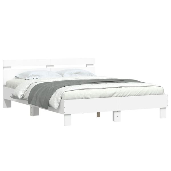 vidaXL Bed Frame without Mattress White 150x200 cm King Size