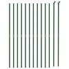 vidaXL Wire Mesh Fence with Flange Green 2.2x25 m