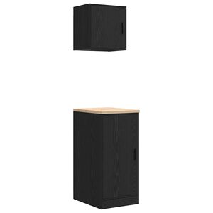 vidaXL Garage Cabinets 2 pcs Black Engineered Wood