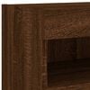 vidaXL TV Wall Cabinet with LED Lights Brown Oak 80x30x40 cm