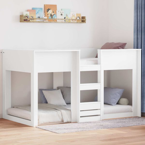 vidaXL Bunk Bed for Kids White 90 x 190 cm Engineered Wood