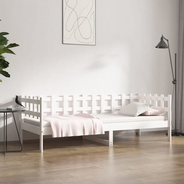 vidaXL Day Bed without Mattress White 80x200 cm Solid Wood Pine