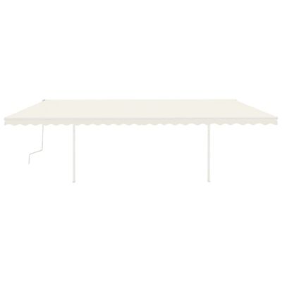 vidaXL Manual Retractable Awning with Posts 6x3 m Cream