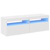 vidaXL TV Cabinets with LED Lights 2 pcs White 60x35x40 cm