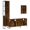 vidaXL 4 Piece Bathroom Furniture Set Smoked Oak Engineered Wood