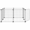 vidaXL 8-Panel Pet Cage with Door Black 35x35 cm Steel