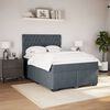 vidaXL Box Spring Bed with Mattress Dark Grey 140x190 cm Velvet