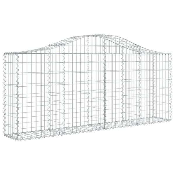 vidaXL Arched Gabion Baskets 50 pcs 200x30x80/100 cm Galvanised Iron