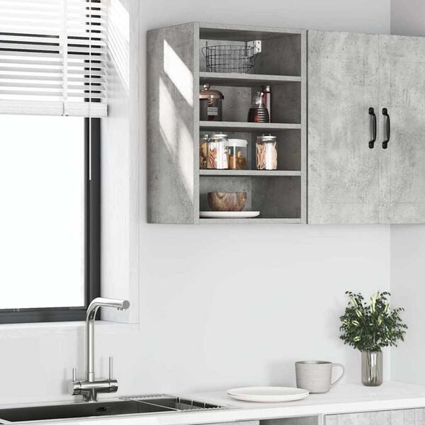 vidaXL Hanging Cabinet Riga Concrete Grey 40x29.5x60 cm Engineered Wood