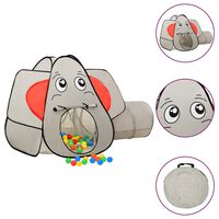 vidaXL Elephant Children Play Tent with 250 Balls Grey 174x86x101 cm
