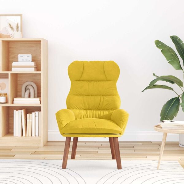 vidaXL Armchair Yellow 69 x 74 x 93 cm Velvet