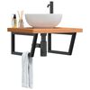 vidaXL Basin Shelf Wall Mounted Steel and Solid Wood Beech